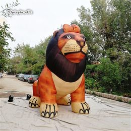 Outdoor Giant Inflatable Lion Model 4m Cartoon Animal Mascot Balloon For Circus Show