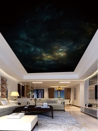 Custom Any Size 3D Stereo Cosmic starry sky Ceiling Murals Wallpaper Living Room Wall Papers Home Decor Modern Wall Painting