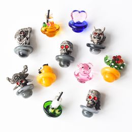 25mm OD Universal Coloured Glass UFO Carb Cap dome for Quartz banger Nails glass water pipes dab oil rigs glass bong smoke accessory