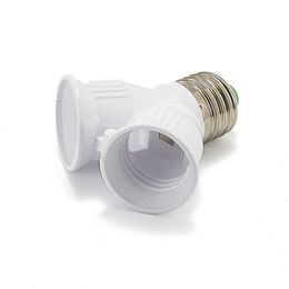Freeshipping 100pcs E27 To E27 Lamp Holder E27 Double Adapter Converter Lamp Base Socket LED Light Bulb Extend Plug
