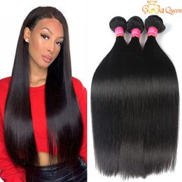 Brazilian Virgin Hair Straight 3 pcs/lot 9A Unprocessed Brazilian Straight Human Hair Bundles Gaga Queen Hair