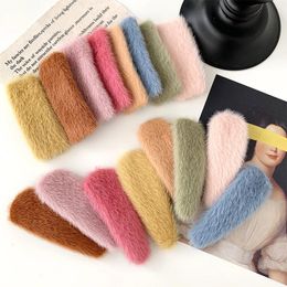 Autumn Winter Plush Sweet Hair Clips for Women Girls European and USA Hot Selling Side Hair Make Up Hairpins
