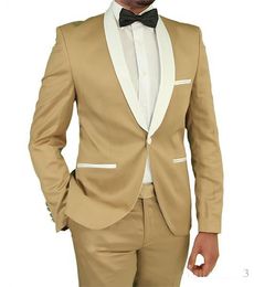 New Style Groom Tuxedos One Button Shawl Lapel Groomsmen Best Man Suit Men's Wedding Wear Two Pieces (Jacket+Pants)