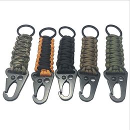 Keychain EDC Paracord Rope Keychain Outdoor Camping Survival Kit Military Parachute Emergency Knot Key Chain Ring Camping Carabiner LT937