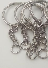 7500pcs Polish 25mm Keyring Keychain Split Ring with Short Chain Rings Women Men DIY Key Chains Accessories