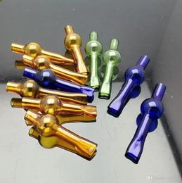 Colour flat mouth glass ball suction nozzle Glass Bbong Wwater Pipe Titanium nail grinder, Glass Bubblers For Smoking Pipe Mix Colours