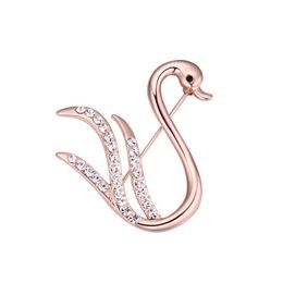 -Luxo Importação Austríaca Cristal Rhineston Swan Pato Corsage Charm Brooches Pins para Mulheres Presente de Natal High-end Moda Acessórios Jóias