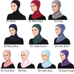 Soft Muslim Full Cover Inner Women Hijab Bone Bonnet Cap Islamic Underscarf Neck Head Bonnet Hat Islamic Head Wear Neck Cover