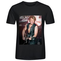 Herren Jon Bon Jovi Band Rundhals Musik Casual T-Shirt T-Shirt Männer Casual Kurzarm