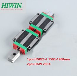 1pcs Original New HIWIN HGR20-1500mm/1600mm/1700mm/1800mm/1900mm linear rail+2pcs HGW20CA /HGW20CC linear Flange Carriage for CNC parts