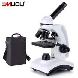 Freeshipping 40X-1600X Professional Monocular USB Biological Microscope Full Metal High Quality HD Professional Laboratory Students gift Led