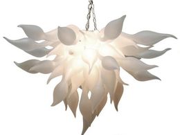 New Artistic White Murano Chandelier Light China Supplier Cheap Hand Blown Glass Chandelier for Art Decor LED Bulbs