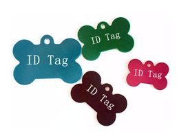 100pcs Mixed Colours Double Sides Bone Shaped Personalised Dog ID Tags Customised Cat Pet Name Phone No.(Don't offer Engrave Service)