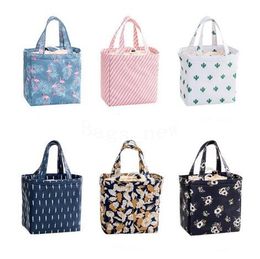 Fashion Lunch Bag Women Ladies Student Kid Thermal Insulated Waterproof Oxford Picnic Food Cooler Box Tote Storage Bags DHL Free Shipping