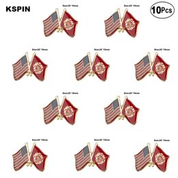 U.S.A & Fire Dept. Lapel Pin Flag badge Brooch Pins Badges 10Pcs a Lot