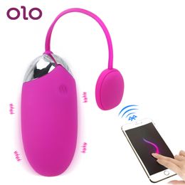 OLO Bullet Vibrator APP Bluetooth Wireless Remote Control Vibrating Egg Vibrator Ball 12 Speeds Sex toys for women Adult Product Y200226