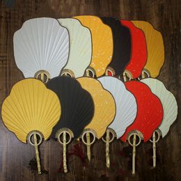 Vintage Hand Held Fan Traditional Craft Bamboo Handle Chinese Fan Decorative DIY Rice Paper Fans for Wedding Fine Art Painting Programs