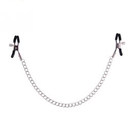 Sexy Clitoris clip Nipple Clamps Chain Set 2pcs Masturbation Clamps With 1pcs Stainless Steel Chain Breast Clamp Sex Toy size Adjustable