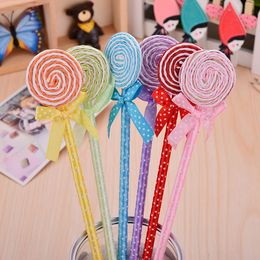 Flat lollipop ballpoint pen creative cartoon cute plush gift advertising pen factory direct sales