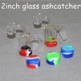 Glass Reclaim Ash Catcher Handmake Accessories with 5ml Detachable silicone container for dab oil rig 14mm ashcatcher and 4mm quartz bangers nail