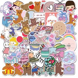 50 PCS Mixed Car Stickers Lovely Bear For Skateboard Laptop Fridge Helmet Stickers Pad Bicycle Bike Motorcycle PS4 Notebook Guitar Pvc Decal