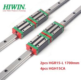 2pcs Original New HIWIN HGR15 - 1700mm linear guide/rail + 4pcs HGH15CA linear narrow blocks for cnc router parts