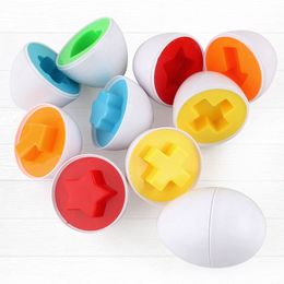 6pcs/set Simulation Egg Plastic Kitchen Food Mixed Shape Capsule Pretend Play Educational Safety Children Toys