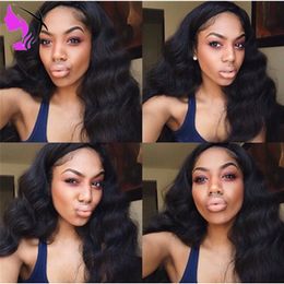 28inches long Body Wave Hair Synthetic Lace Front Wigs with Baby Hair Natural Hairline Synthetic Lace Wigs for black Women