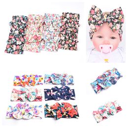 Baby Bow Headbands Bohemian Hairbands Children Printing Big Bow Baby Girls Elegant Hair hoop 10style Party Favour T2I51066