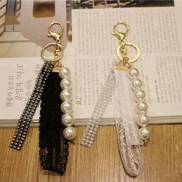 2019 New Bowknot Keychain Tassel Bag Pendant Keyrings Clover KeyChains For Women Key Cover Car Styling Jewellery Gift