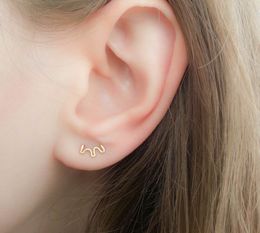 Fashion-Double Piercing Stud Earring Handmade Two Hole Ear Cuff Tiny minimalist Jewellery Mother gifts birthday