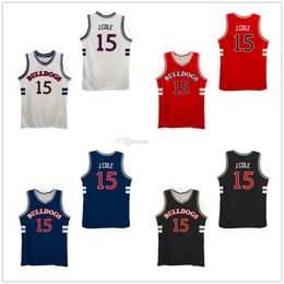 FTS Bulldogs High School J. Cole #15 Basketball Jersey White Red Black Navy blue Retro Men's Stitched Custom Any Number Name Jerseys