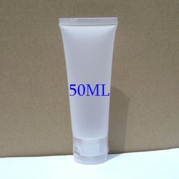 -100pcs / lot 50ml imballaggio flessibile a conchiglia, plastica schiuma detergente mano crema emulsione tubo parziale di dentifricio