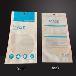 100pcs 13*25cm Disposable Masks Package Bags Flat Bottom Transparent Zip Lock Packaging Bags Printed Plastic Storage Packing Bags