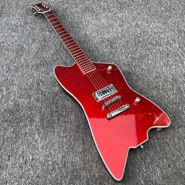 Gretch G6199 Billy Bo Jupiter Big Sparkle Gold Red Thunderbird Electric Guitar Metallic Red Fingerboard, TV Jone Pickup, Round Input Jacks