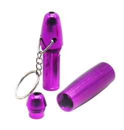 Keychain Mini Colourful Metal Smoking Herb Pipe 82MM Detachable Aluminium Alloy Tobacco Cigarette Philtre Tube Accessories