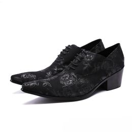 British Style Floral Men Oxfords Shoes Suede Leather Wedding Party Men Dress male paty prom shoes Lace Up Business Brogue Shoes