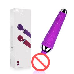 YUECHAO USB Rechargeable 15 Speed AV Magic Wand Vibrator Massager G Spot Oral Clit Vibrators for Women Adult Sex Products Toys