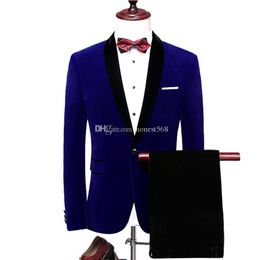 Cheap And Fine Shawl Lapel Groomsmen One Button Groom Tuxedos Men Suits Wedding/Prom/Dinner Best Man Blazer(Jacket+Pants+Tie) 061