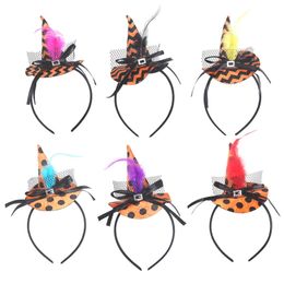 New Mini Witch Hat Headband Halloween Headbands For girls Fancy Dress Props Cosplay Party Gifts Headwear Kids 30Jul31