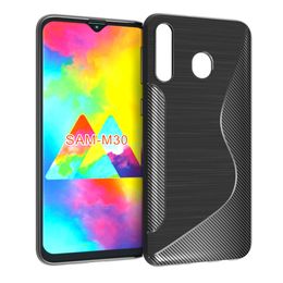 for samsung Galaxy M30 cover S Line TPU Gel Skin Cover soft shockproof Case