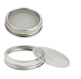 Sprouting Lids For Regular / Wide Mouth Mason Jars Canning Jar Stainless Steel Sprouting Jar Lid Kit Sprout Germinator Set SN14119