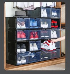 10pcs lot PP Transparent Plastic Storage Shoe Boxes Storage Dust-proof Drawer Storage Box Cabinet Can be folded and removable CZG 003-2