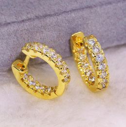 Earring Cuff Luxury Jewellery 925 Sterling Silver&18K Gold Fill Pave White Sapphire CZ Diamond Gemstones Women Wedding Fashion Earring Gift