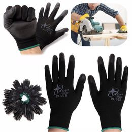 Fashion-2018 New Wholesale 12 Pair Nitrile Coated Working Gloves Nylon Safety Labour Factory Garden Repair Protectore Gloves Fashion Hot
