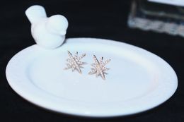 Wholesale-glittering ! ins fashion designer sweet cute star luxury diamonds stud earrings for woman girls S925 silver pin