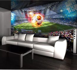 HD huge football field 3D background wall decorative painting wallpapers for living room