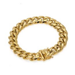 Europe and America Hotdale Men Bracelet Gold Plated 316L Stainless Steel Cuban Chains Bracelet for Men Hot Gift