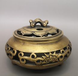 Chinese Brass Lotus Incense Burner Made During The Qianlong Period HT0023