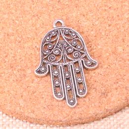 28pcs Charms eye hamsa palm protection 36*25mm Antique Making pendant fit,Vintage Tibetan Silver,DIY Handmade Jewelry